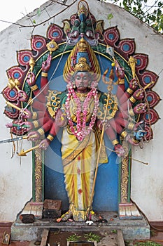 Sculpture of the Hindu goddess Durga in Tamil Nadu