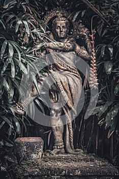 Sculpture hindu goddess Saraswathi