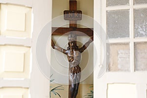 Sculpture of Jesus Christ carved in wood