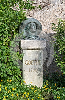 Sculpture of Johann Wolfgang Goethe in Malcesine