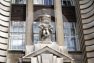 Sculpture, London county Hall in Lambeth, Westminster, London, England