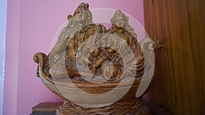 Sculpture of lord shiva and parvati with lord ganesha