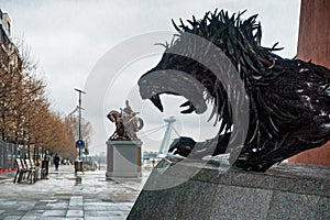 Sculpture Maria Theresa, Lion of tires, River Park