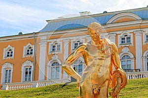 Sculpture `Meleager Belvedere` in Lower Park of Peterhof, St. Petersburg, Russia