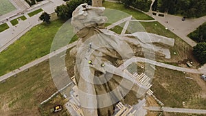 Sculpture The Motherland Calls - compositional center of monument-ensemble to Heroes of Battle of Stalingrad on Mamayev