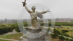 Sculpture The Motherland Calls - compositional center of monument-ensemble to Heroes of Battle of Stalingrad on Mamayev