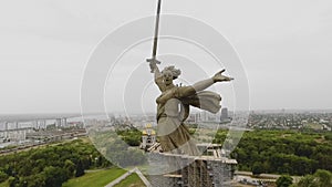 Sculpture The Motherland Calls - compositional center of monument-ensemble to Heroes of Battle of Stalingrad on Mamayev