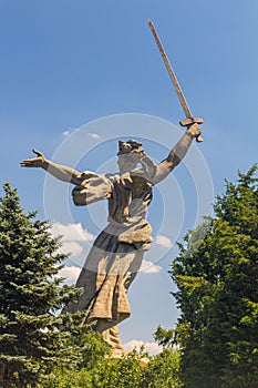 Sculpture Motherland Calls on the Mamayev Hill in Volgograd, Russ