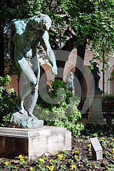 Sculpture in Museum of Fine Arts of Lyon, France. Statues in the park of Palais Saint-Pierre