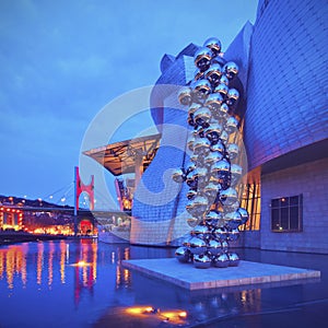 Sculpture next to The Guggenheim Museum Bilbao