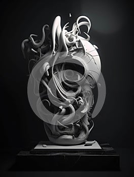 A sculpture of nightmareinducing shapes and forms awakening a sense of dread. Gothic art. AI generation