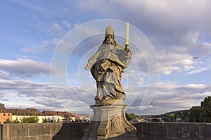 Sculpture on Old bridge in Wurzburg