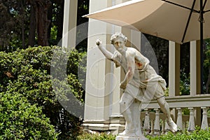 Sculpture at the old house belonging to the family Concha and Toro winery `Concho y Tora`