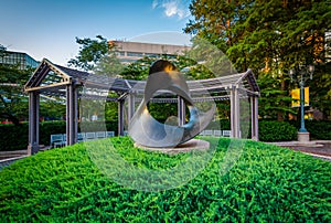 Sculpture and park in Crystal City, Arlington, Virginia.