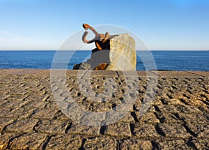 Sculpture `Peine del Viento` in San Sebastian photo