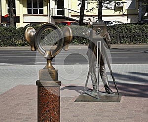 Sculpture of Permyak - the salty ears in Perm. Russia