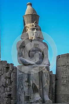 Sculpture of Pharaoh Ramesses II in Luxor Temple ( Egypt)