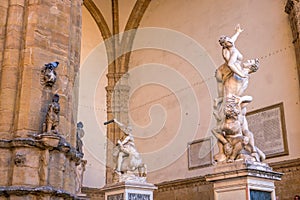 Sculpture at Piazza della Signoria in Florence photo
