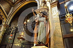 Sculpture of preaching prophet,Montserrat Basilica photo