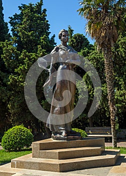 Sculpture of Princess Gagarina in the village of Rock at Cape Plaka