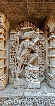 Sculpture at Rani Ki Vav constructed by Queen Udayamati wife of King Bhimdeva