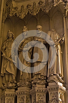 Sculpture with religios theme at dominican church in Vienna