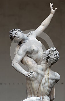 Sculpture of the Renaissance in Piazza della Signoria in Florence photo