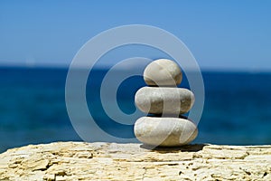 Sculpture of rocks in the seascape