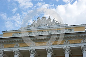 Sculpture on the roof of the Mikhailovsky Palace