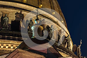 Sculpture on the roof of the st.Isaac cathedral in St. Petersburg