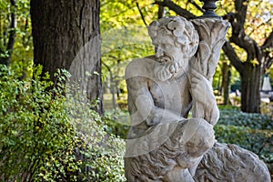 Sculpture in Royal Baths Park in Warsaw city, Poland