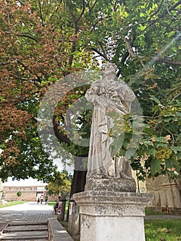Sculpture of Saint Peter, who holds the key to the gates of heaven, Trnava, Slovakia