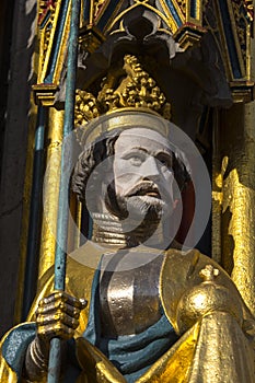 Sculpture on the Schoner Brunnen in Nuremberg photo