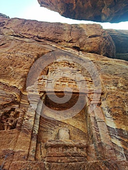 Sculpture of Shree shankar temple on stone, Badami