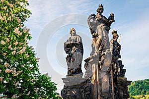 Sculpture of St.Margarita and St. Elisabeth on the Charles Bridg