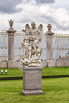 The sculpture in the Summer garden in Saint-Petersburg