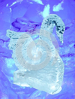 Sculpture a swan from the ice
