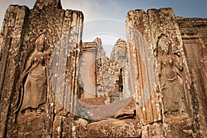 Sculpture in the temple, Angkor Wat, Cambodia