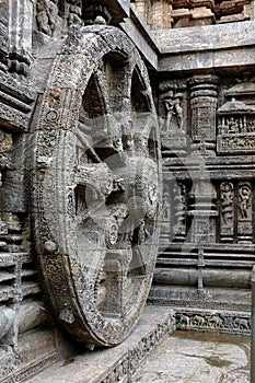 Sculpture on the temple of Konarak-Orrisa. photo