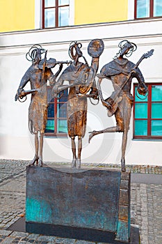 Sculpture three muses of music in Regensburg