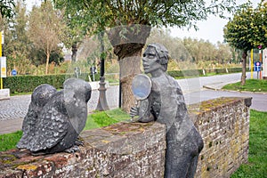 Sculpture of Tijl Uilenspiegel in Damme, Belgium