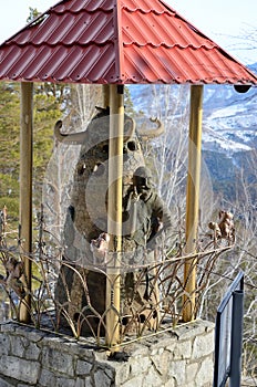 Sculpture on the top of Tserkovka mountain