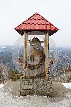 Sculpture on the top of Tserkovka mountain