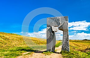 Sculpture at the Tower of Hercules in A Coruna, Spain photo