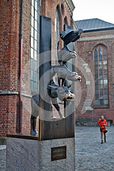 Sculpture of the Town Musicians of Bremen bremens muzikanti, Riga,