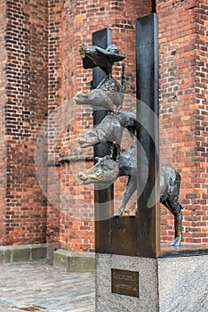 Sculpture of the Town Musicians of Bremen in Riga, Latvia.