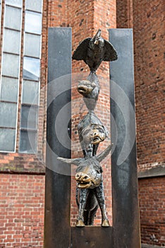 Sculpture of the Town Musicians of Bremen in Riga, Latvia.