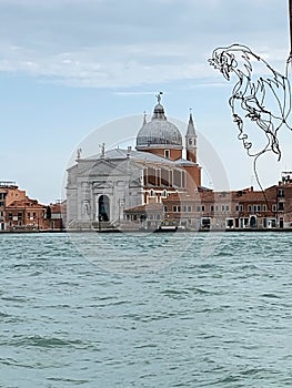 Sculpture by an unknown author along the Giudecca Canal, Venice, Italy