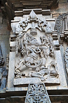 Sculpture of Varaha, 10th incarnation of Vishnu, Chennakeshava temple. Belur, Karnataka.