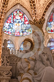 Sculpture of the virgin the child photo